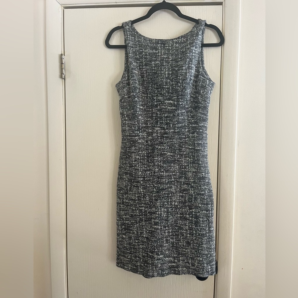 MM Lafleur Tweed Mod Wool Blend monochrome Fit & Flare Dress 6